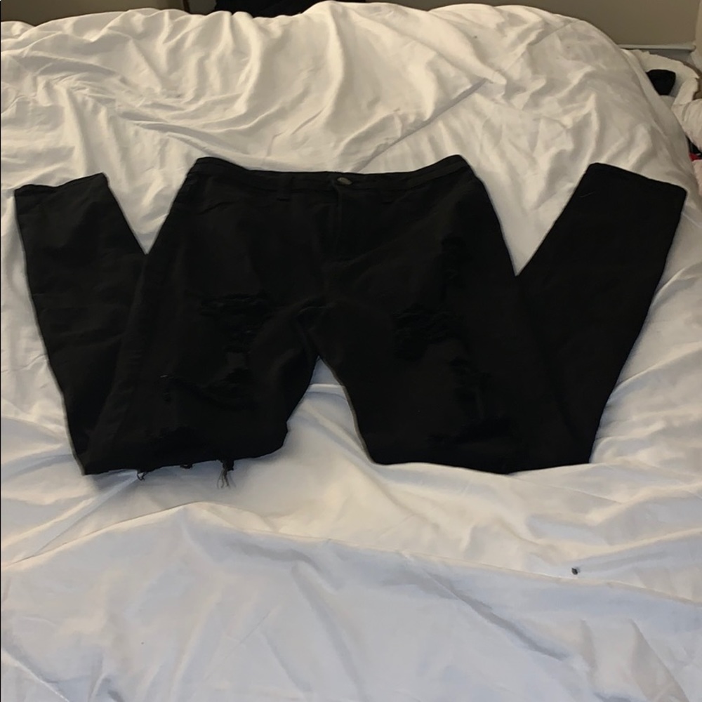 Fashion Nova ripped black jeans